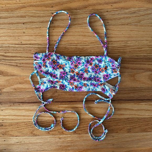 Frankie’s Bikinis - Floral London Bandeau Top and Ruched Bikini Bottom - Picture 6 of 10